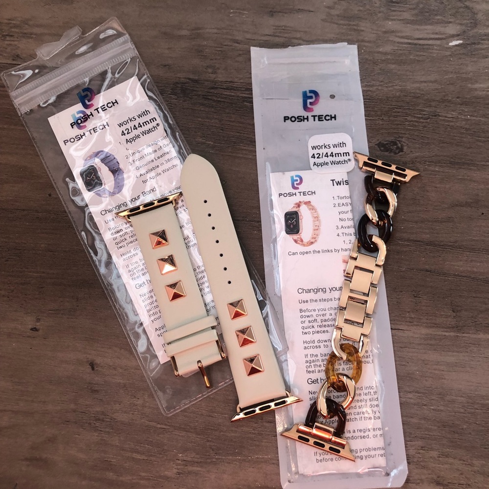 Two excellent condition Posh Tech Apple Watch bands